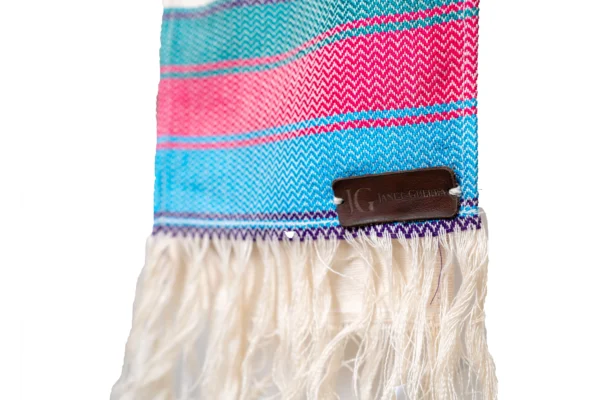 Bufanda Lila, Rosa, celeste, Rayas