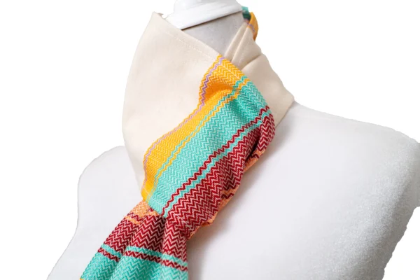 Bufanda Blanco, rojo,amarillo Rayas