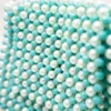 BOLSA MEDIANA DE CRISTALES AQUA MATE Y PERLAS COLOR VERDE MENTA CON AZA DE LOS MISMOS COLORES