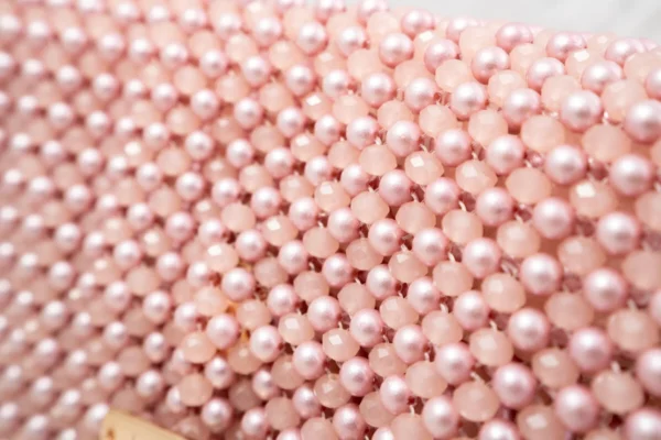 BOLSA GRANDE CON CRISTALES MATE ROSA CON PERLA ROSA