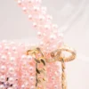 BOLSA GRANDE CON CRISTALES ROSA BABY TRANSPARENTE Y PERLA ROSA BABY